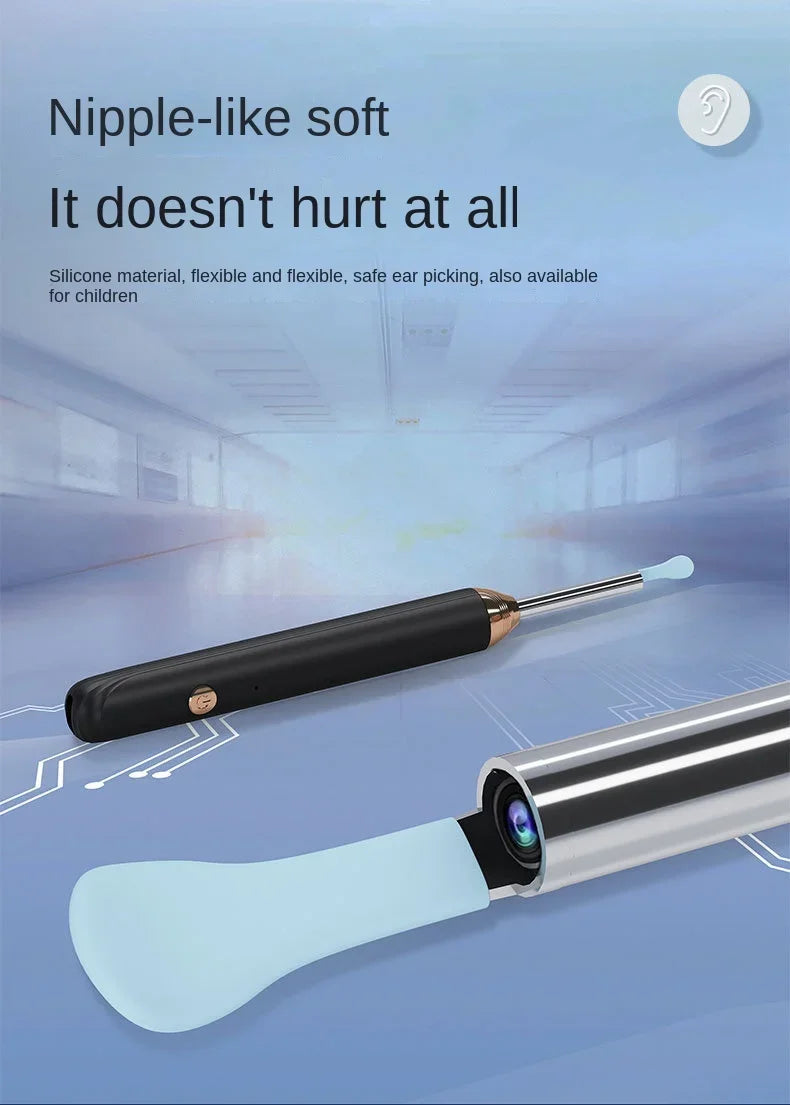 EarClean™ Smart Wireless Visual Ear Cleaner – WiFi Otoscope Camera & Lighted Ear Care Kit