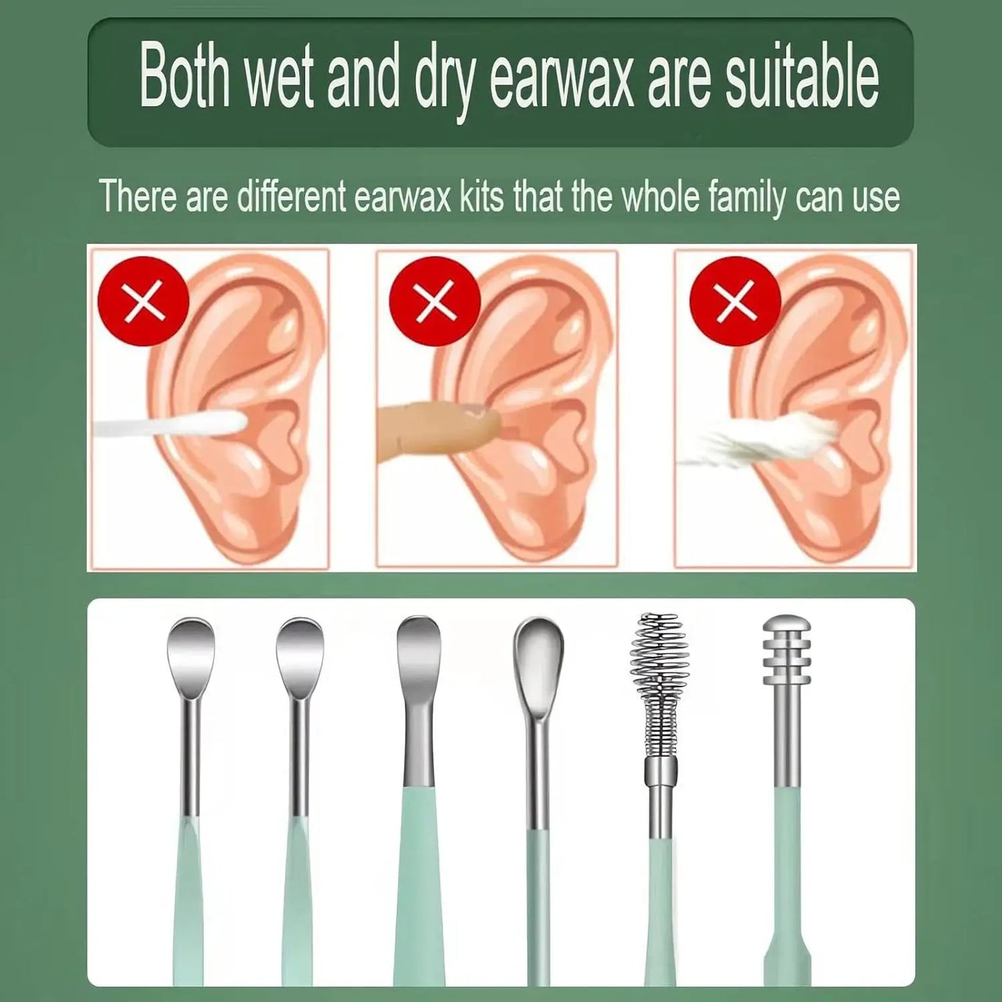 EarClean™ Stainless Steel Ear Cleaner Kit – Wax Remover & Care Tools Set