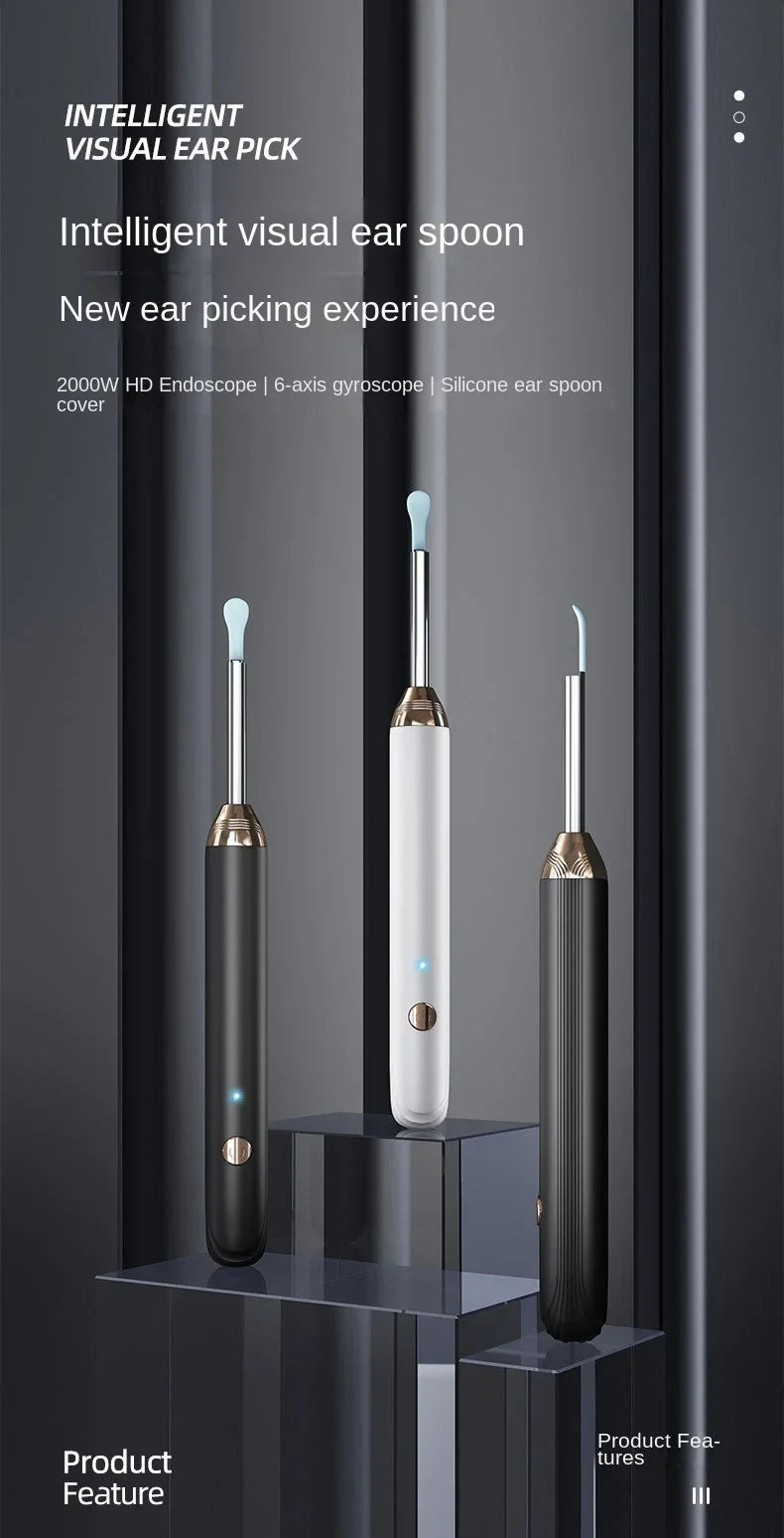 EarClean™ Smart Wireless Visual Ear Cleaner – WiFi Otoscope Camera & Lighted Ear Care Kit