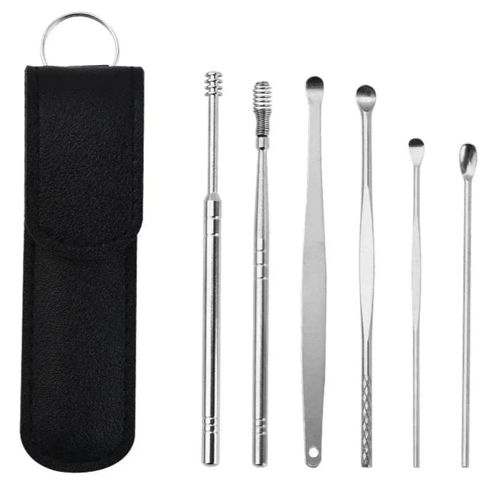 EarClean™ Stainless Steel Ear Cleaner Kit – Wax Remover & Care Tools Set