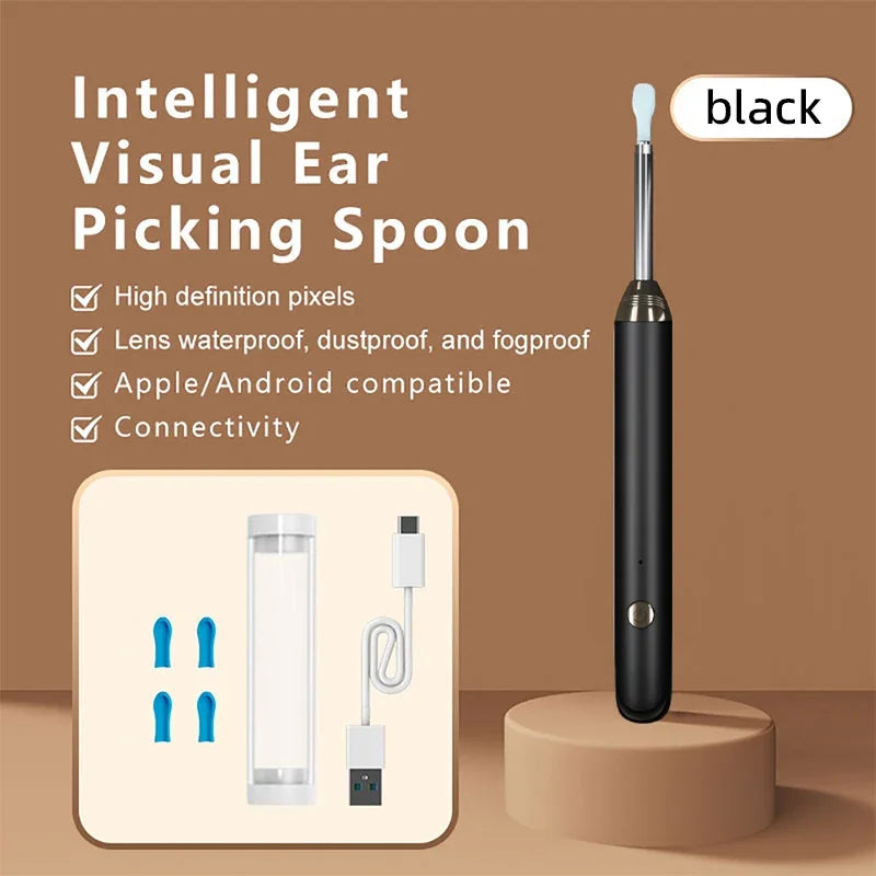 EarClean™ Smart Wireless Visual Ear Cleaner – WiFi Otoscope Camera & Lighted Ear Care Kit