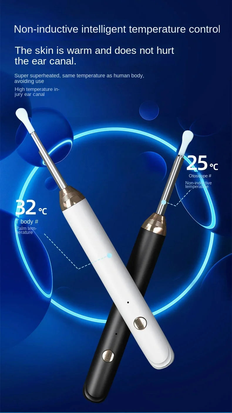 EarClean™ Smart Wireless Visual Ear Cleaner – WiFi Otoscope Camera & Lighted Ear Care Kit